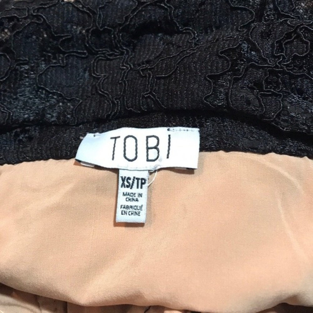 Tobi XS Honeymoon Lace Bodycon Mini Dress Black valentines Coquette Romantic - Picture 8 of 10